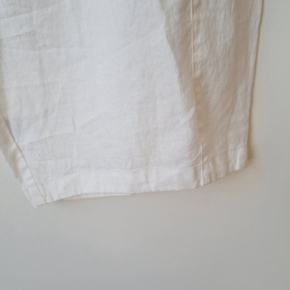 Kleen NWT Womens White Linen Pants Wide Leg Elastic Waist Plus Sz 2X Pockets - Picture 4 of 9